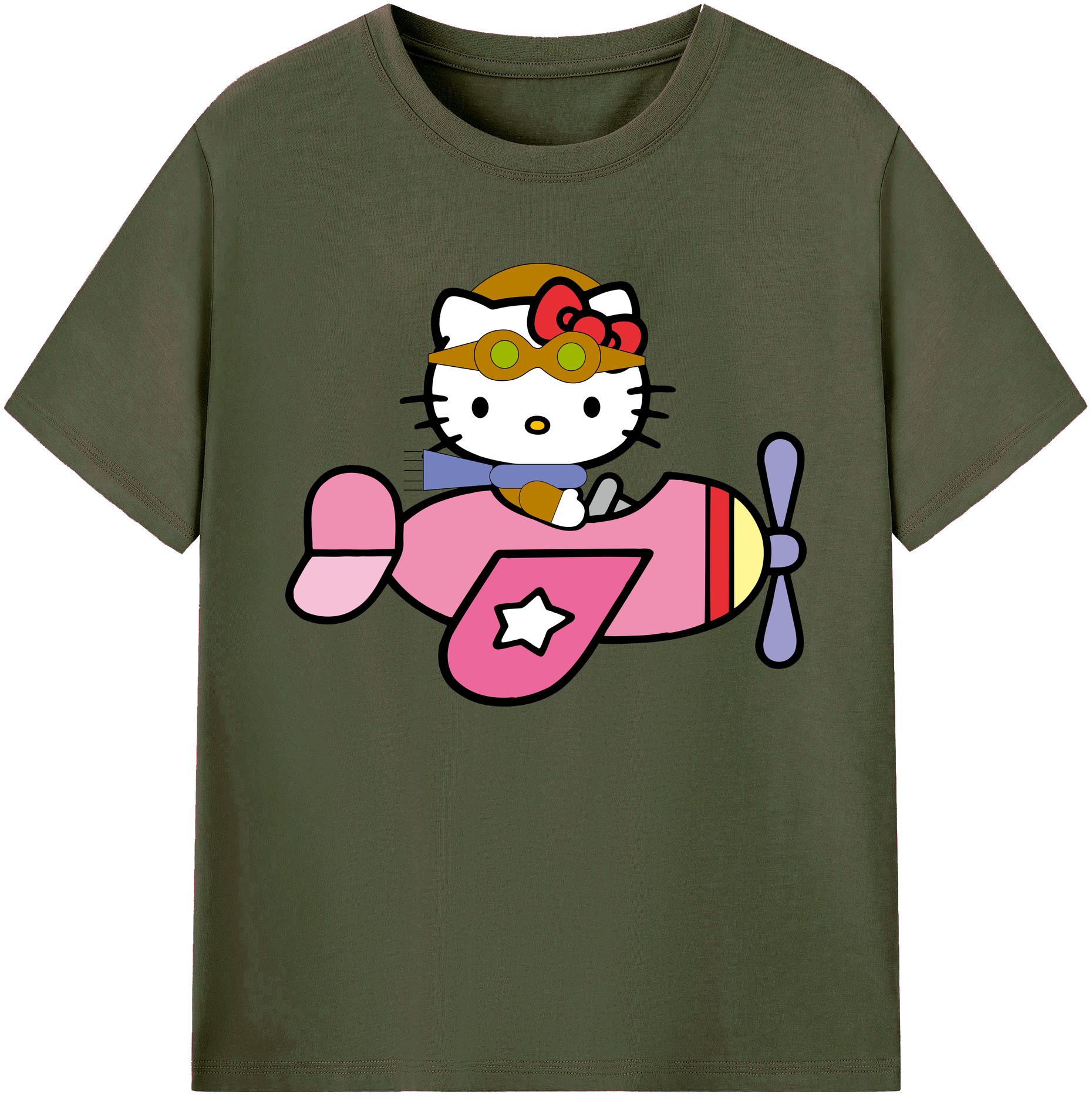 （画像用） Hello Kitty ハローキティ 綿100％ メンズ半袖Tシャツ｜肌触りやわらか＆通気性